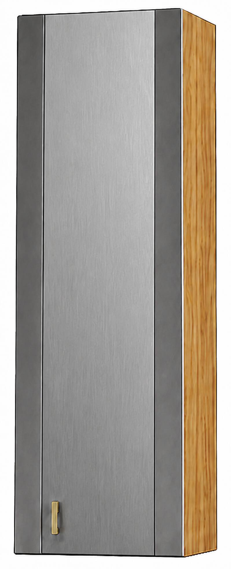 Front. AGA - AGA 12W x 48H x 13D Upper Cabinet - RH - Oak - Stainless Steel - Stainless Steel.