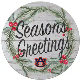 Jardine - Auburn Tigers 20'' x 20'' Season's Greetings Circle - White