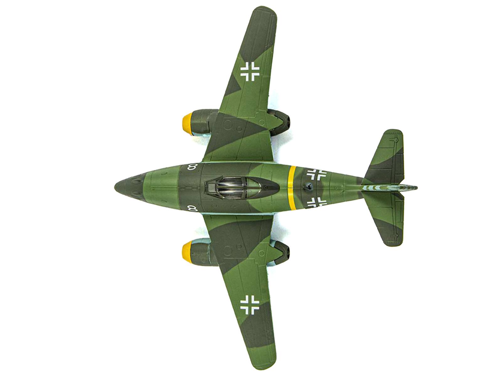 Angle. Luppa - Messerschmitt Me 262 Fighter White 8 Walter Nowotny Kommando Nowotny Germany 1944 Luftwaffe 1/72 Plane - Green.