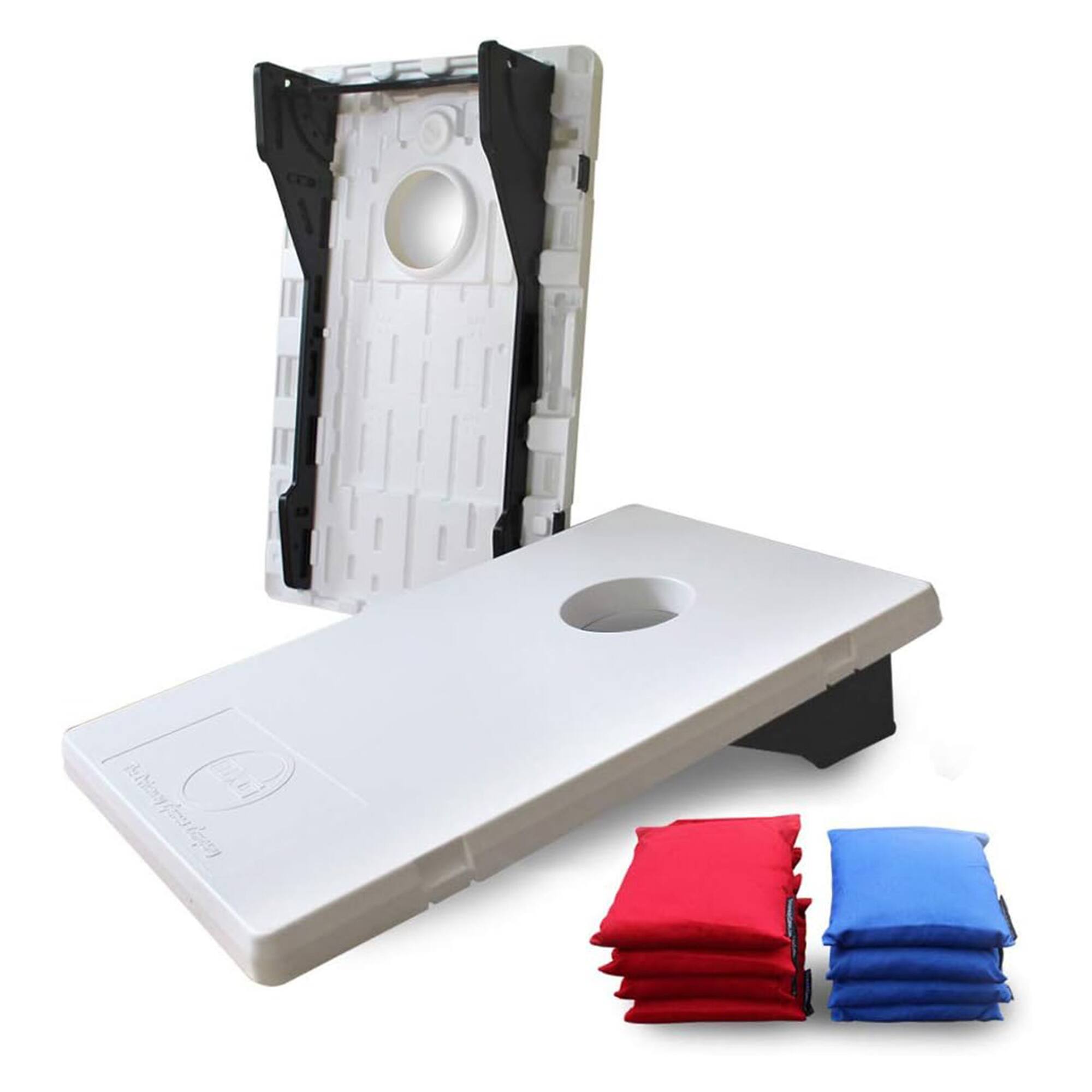 Front. Driveway Games - Driveway Games All Weather Indoor/Outdoor EZ Carry Bean Bag Cornhole Game Set - Black/White.