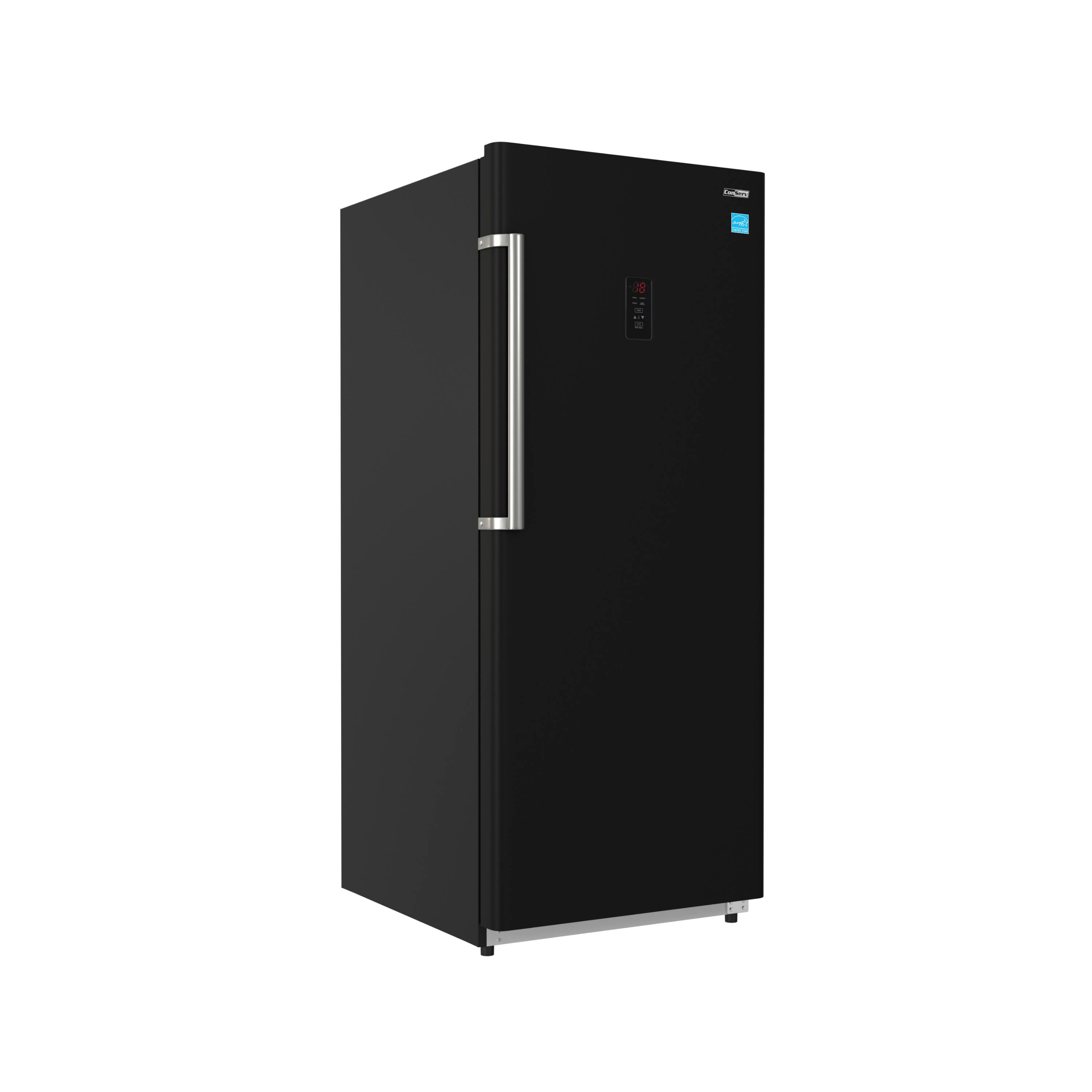 Angle. Conserv - Conserv 14cf Garage Ready Upright Freezer CONVERTIBLE Refrigerator 28" Energy Star 110V Reversible - Black.