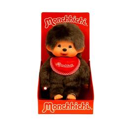 Monchhichi - Classic Plush Toy - Boy Red Bib