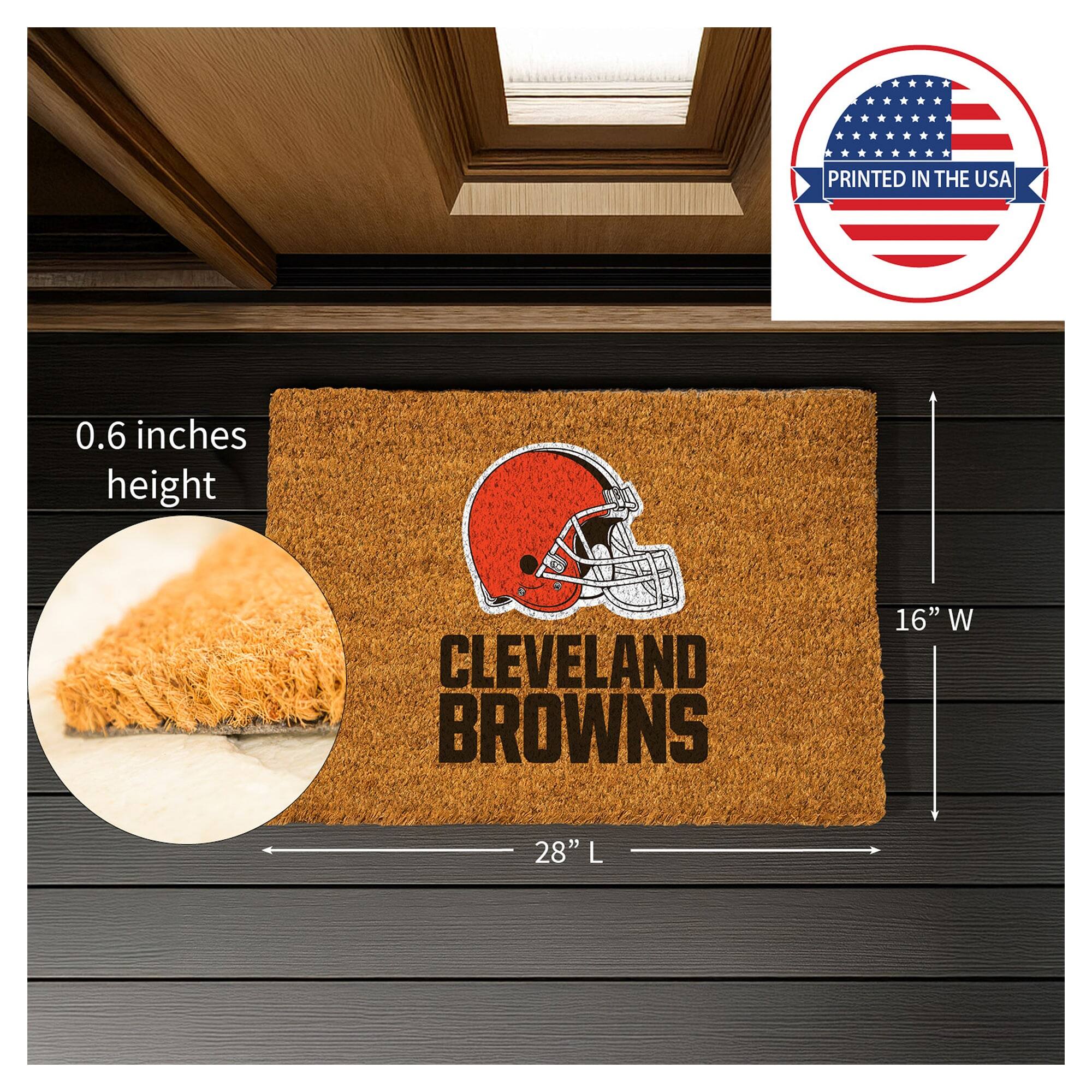PRINTED IN THE USA  
0.6 inches height  
CLEVELAND BROWNS  
16" W x 28" L