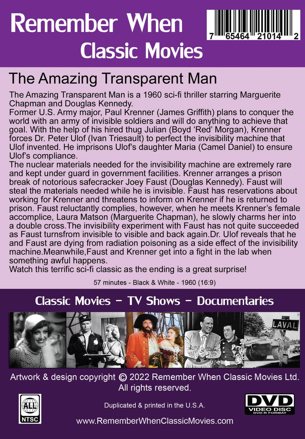 Alt View 1. The Amazing Transparent Man   - DVD.