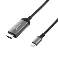Front. j5create - USB-C to 4K HDMI Male End 6 ft. Extender Cable - Space gray.