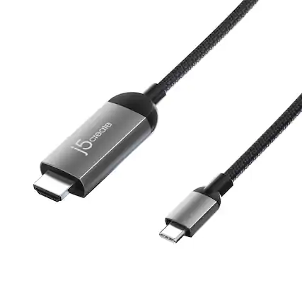 Front. j5create - USB-C to 4K HDMI Male End 6 ft. Extender Cable - Space gray.
