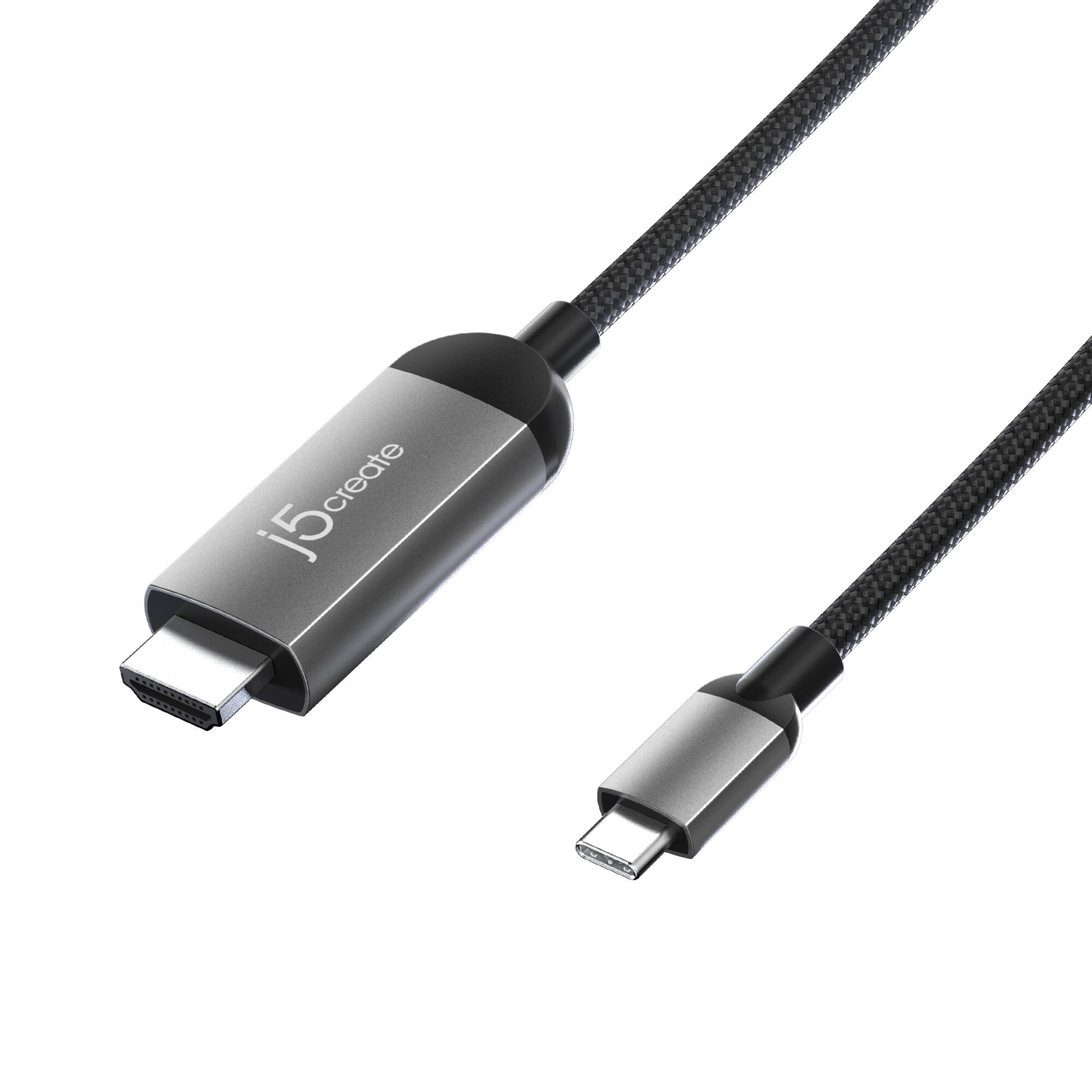 Front. j5create - USB-C to 4K HDMI Male End Extender Cable - Space gray.