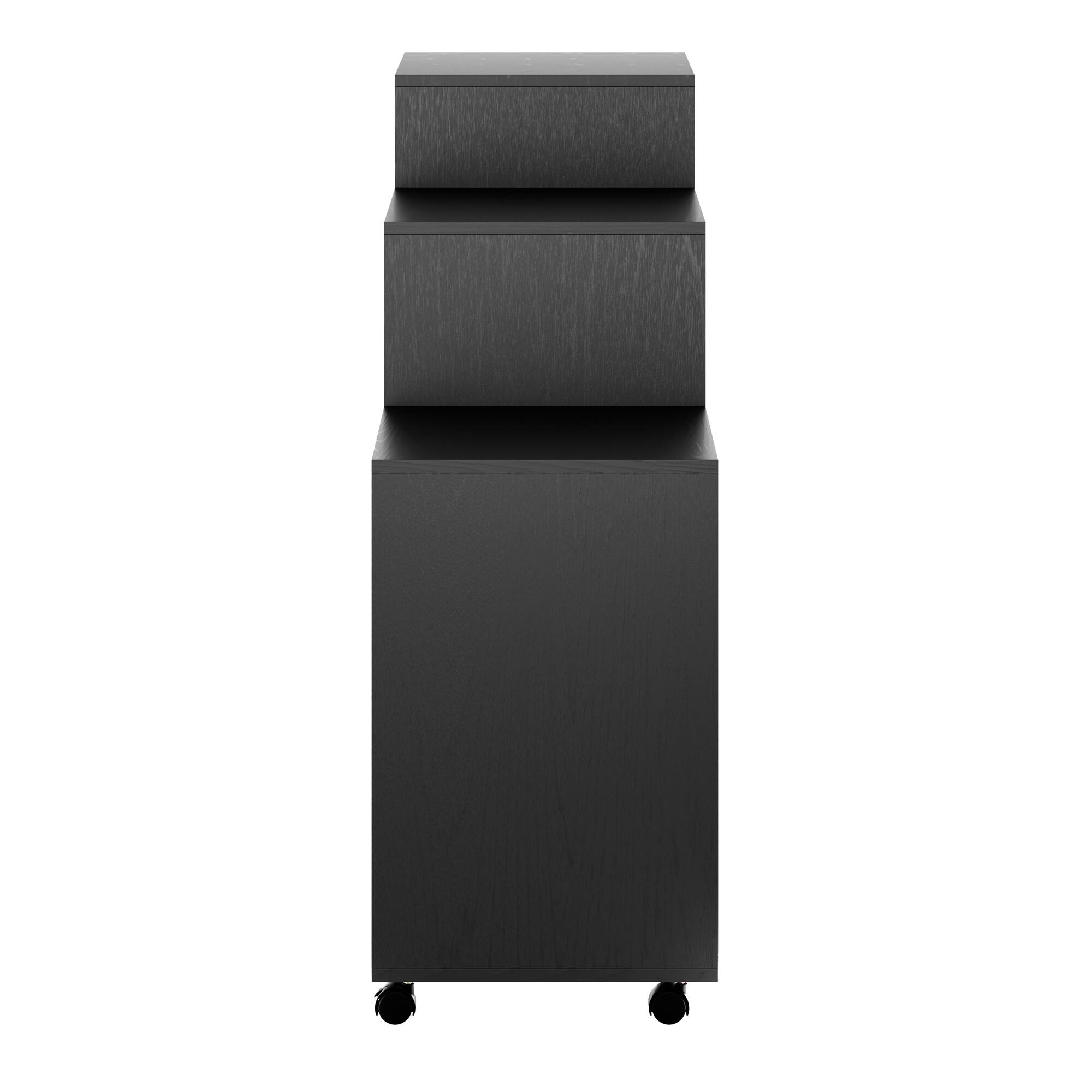 Alt View 3. Winsome Wood - Halifax 3-Pc Multi-Drawer Storage Cabinet Set - Black.