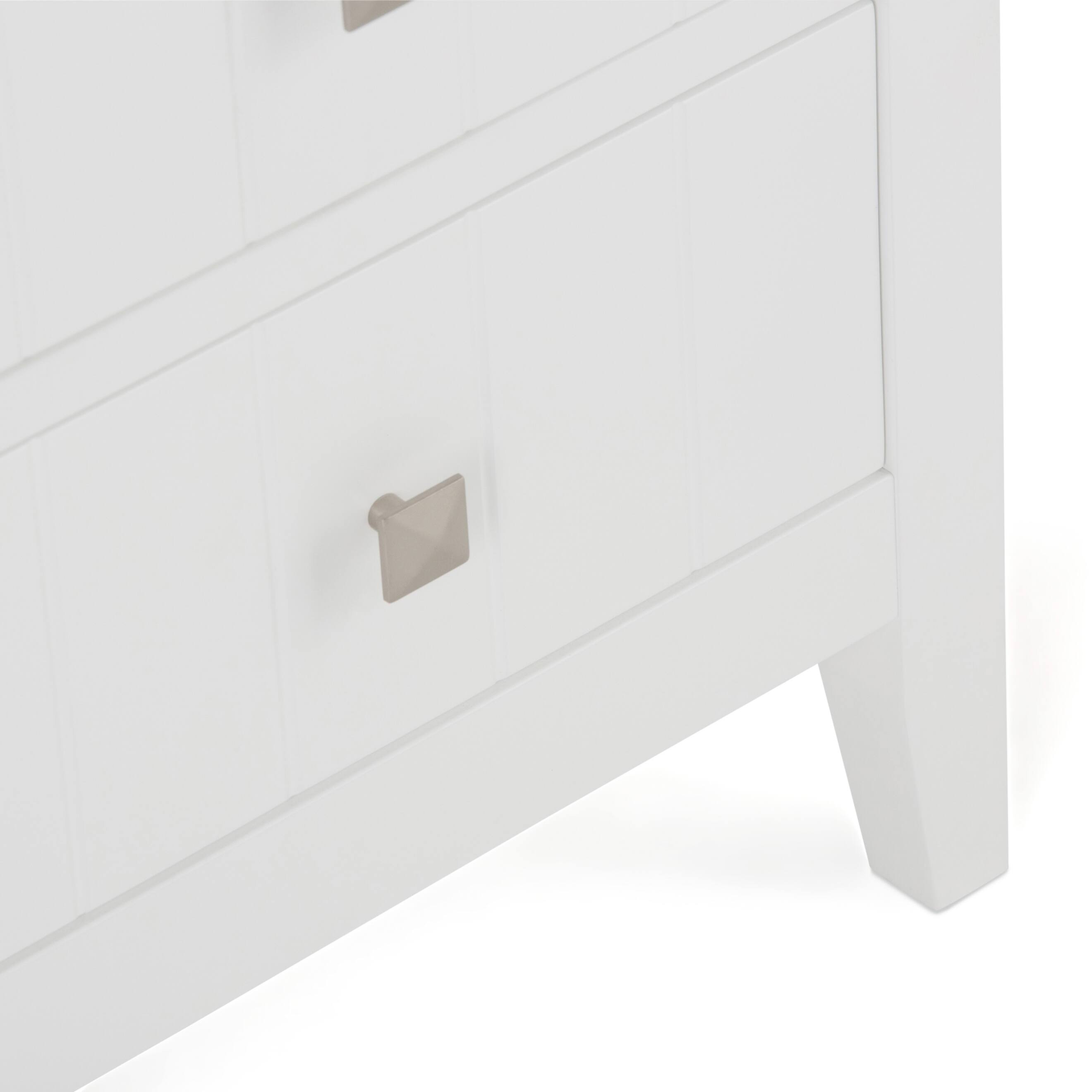 Alt View 4. Simpli Home - Acadian 32.1 inch H x 18.1 inch W Four Drawer Floor Storage Bath Cabinet in Pure White - Pure White.