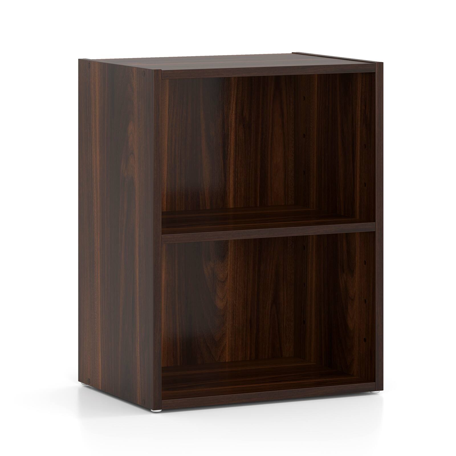 Alt View 9. Gymax - Gymax 2-Cube Bookcase DIY Cube Storage Organizer w/ 7-Position Adjustable Shelf Brown - Walnut.