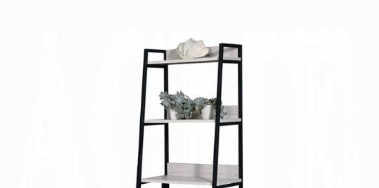 Alt View 1. Spaco - Spaco Ladder Bookshelf 5-Tier, Natural Wood Black Metal Frame Leaning Bookcase for Living Room Bedroom Office - Black+Natural.