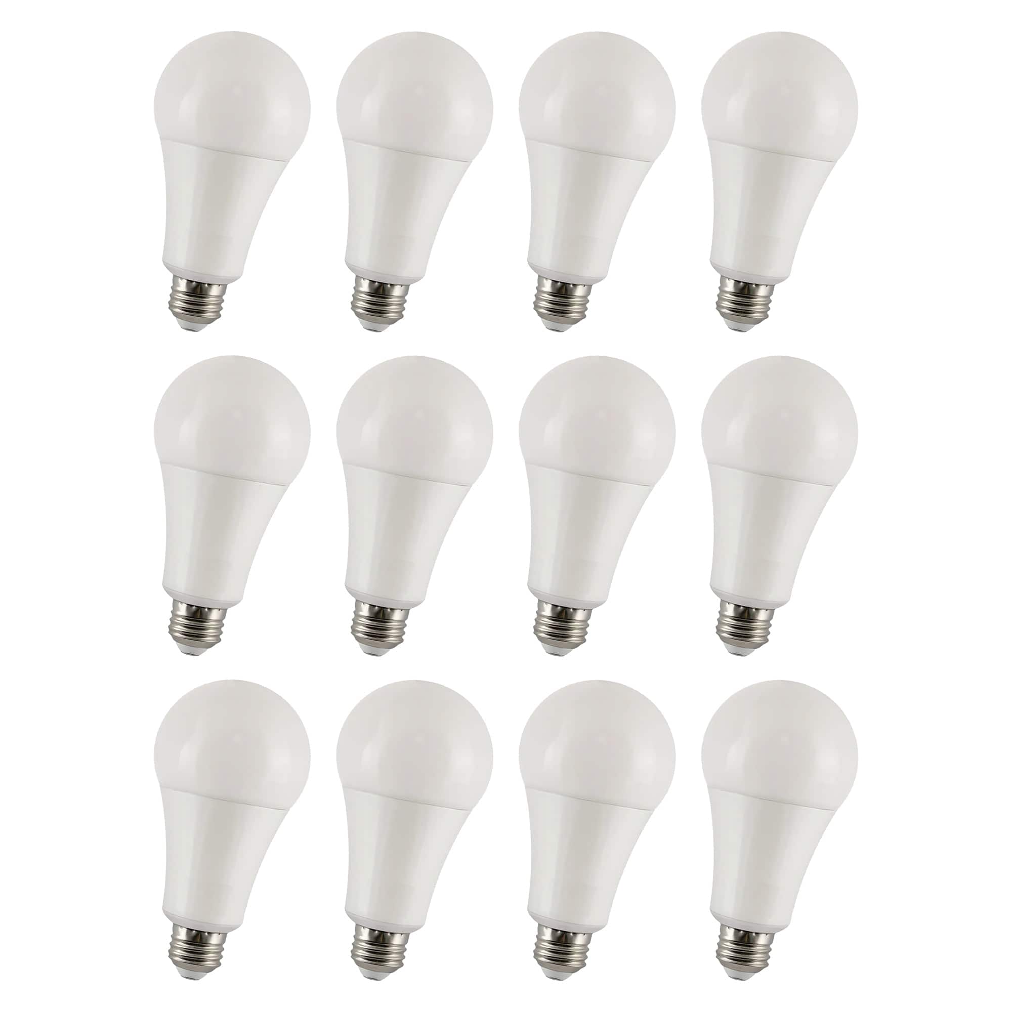 VIRIBRIGHT - 100-Watt EQ A19 E26 Dimmable 1600lm 4000K LED Bulb, 12-Pack [Energy Star] - White