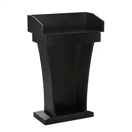 Front. AdirOffice - Podium Lectern, Wood Podium Presentation Lectern Stand with Drawer - Black.