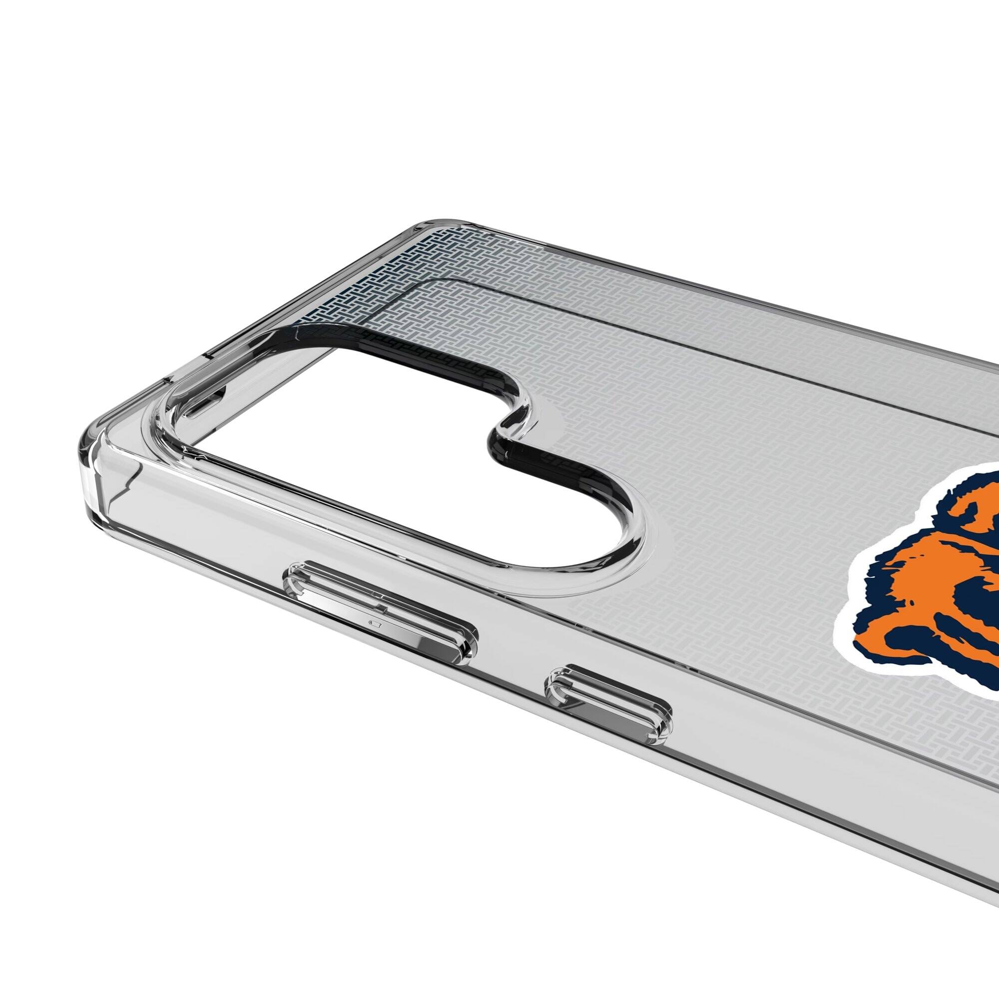 Alt View 2. Keyscaper - Chicago Bears Linen Logo Galaxy Clear Case - S23 Ultra - Multicolor.