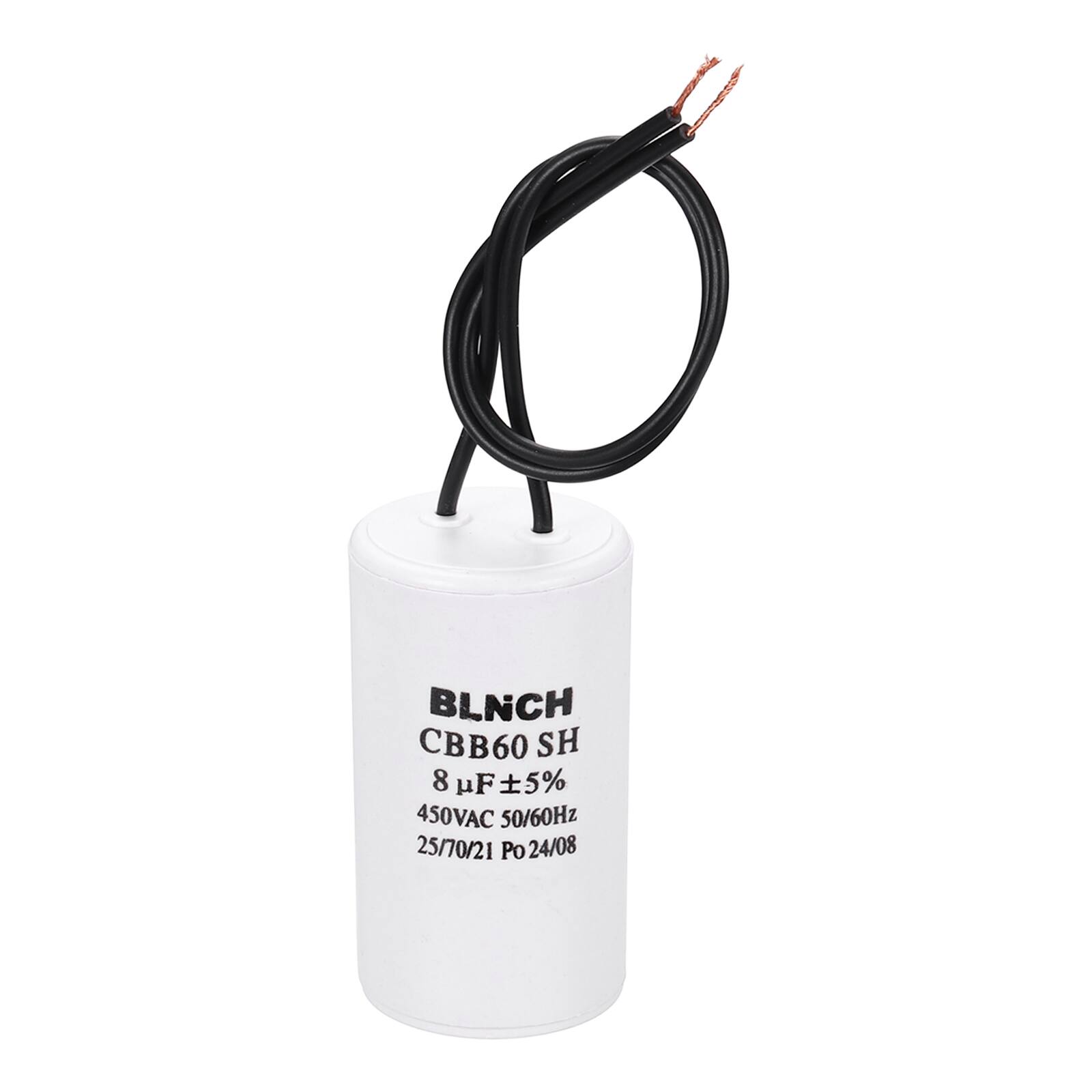 Unique Bargains - 8uF CBB60 Running Capacitor, AC 450V 2 Wire for Air Compressor, Washing Machine, Refrigerator, Air Conditioner - White price history on PriceWatchPro