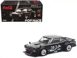 Skyline GT-R V8 Drift "Hakosuka" RHD (Right Hand Drive) "Coca-Cola" Black 1/64 Die Cast Model Car by Pop Race