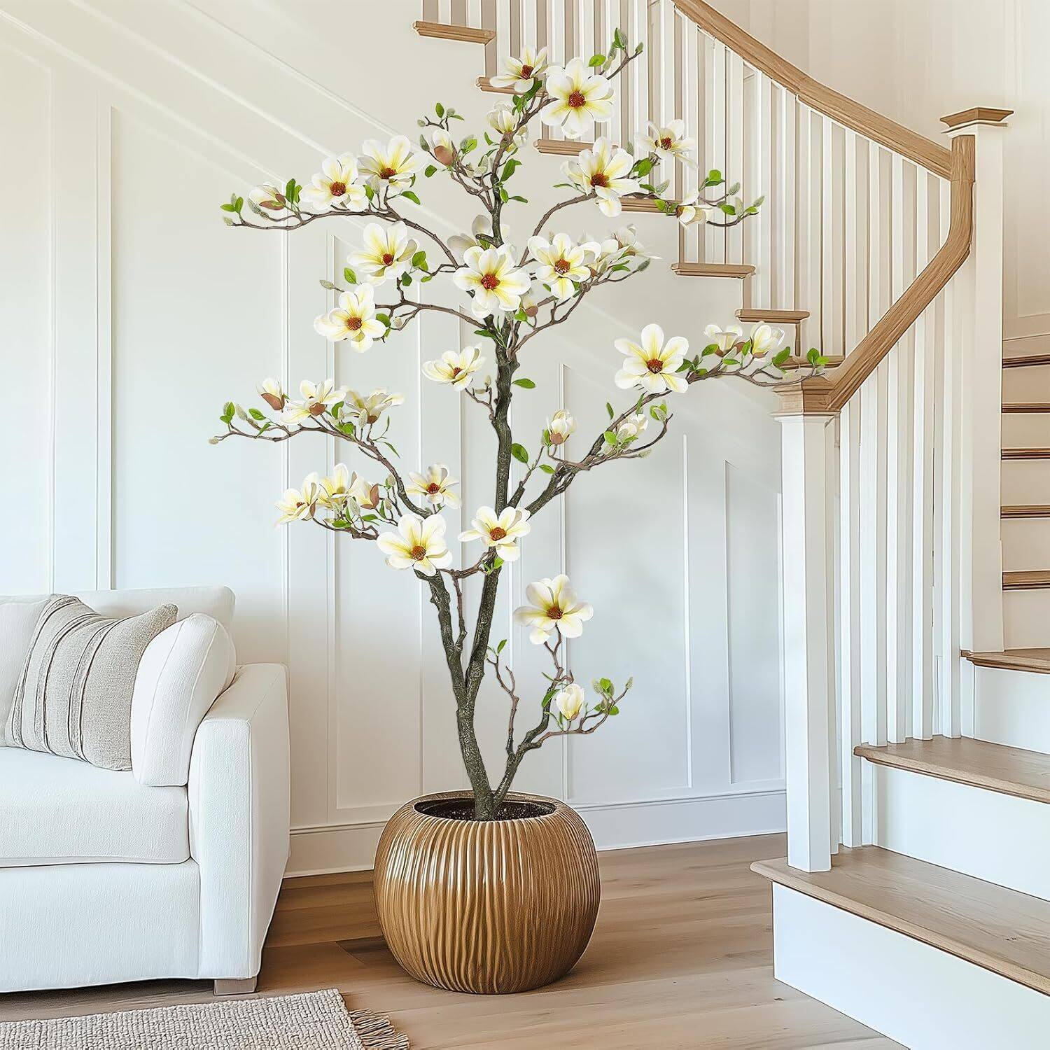 Front. Acekool - 7 FT Faux Artificial Flower Tree, Magnolia Plants for Home Decor.