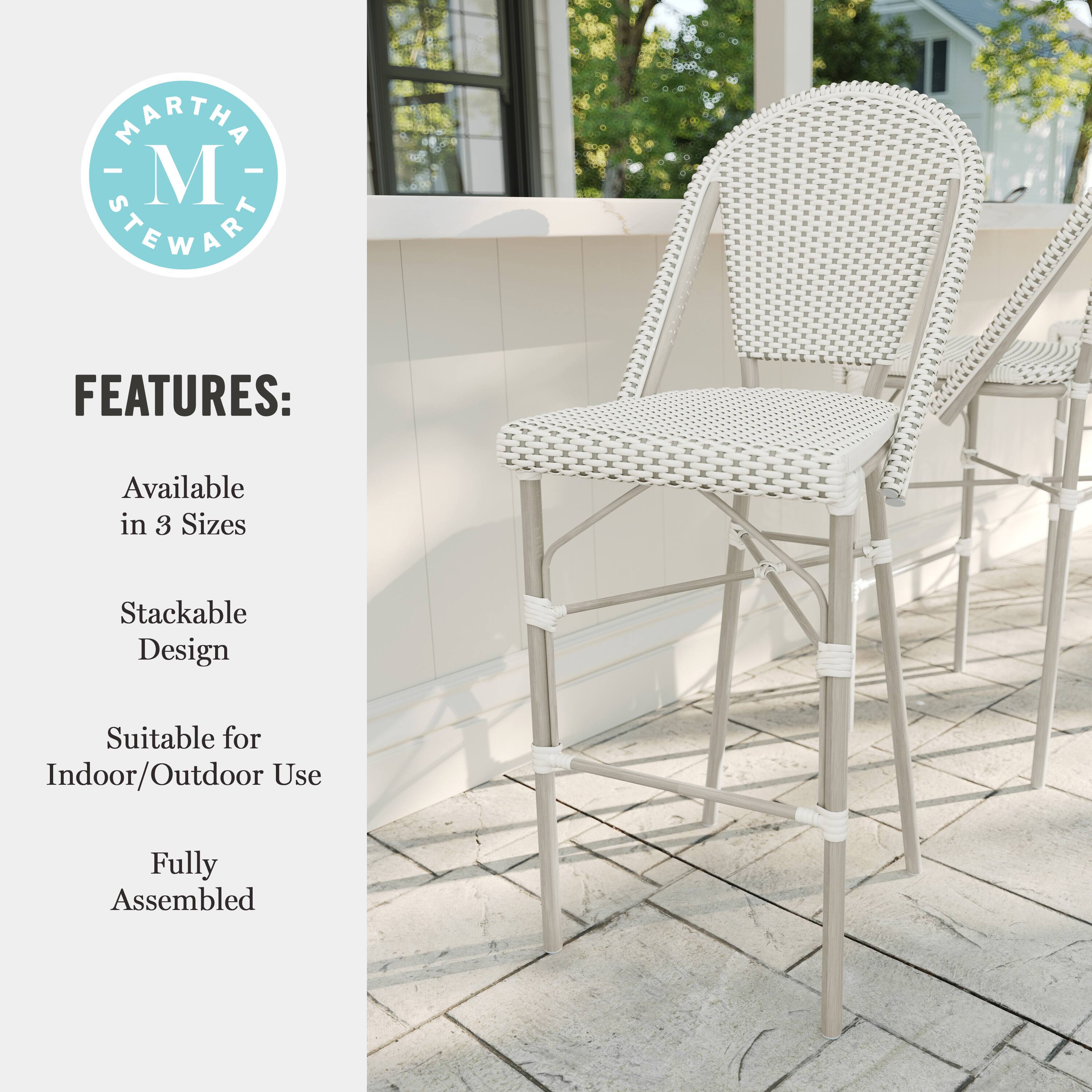 MARTHA STEWART FEATURES: Available in 3 Sizes Stackable Design Suitable for Indoor/Outdoor Use Fully Assembled