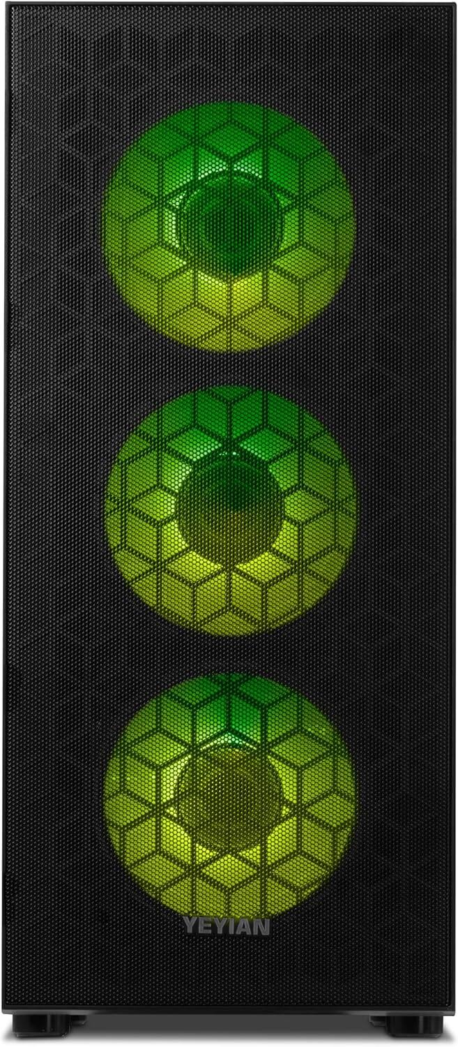 Angle. YEYIAN - YEYIAN Gaming PC. AMD Ryzen 5 8400F, NVIDIA RTX 5060, 1 TB NVMe, 16GB DDR5, 650W, W11. Model  YPA-YU84F0B-5601U - Black.