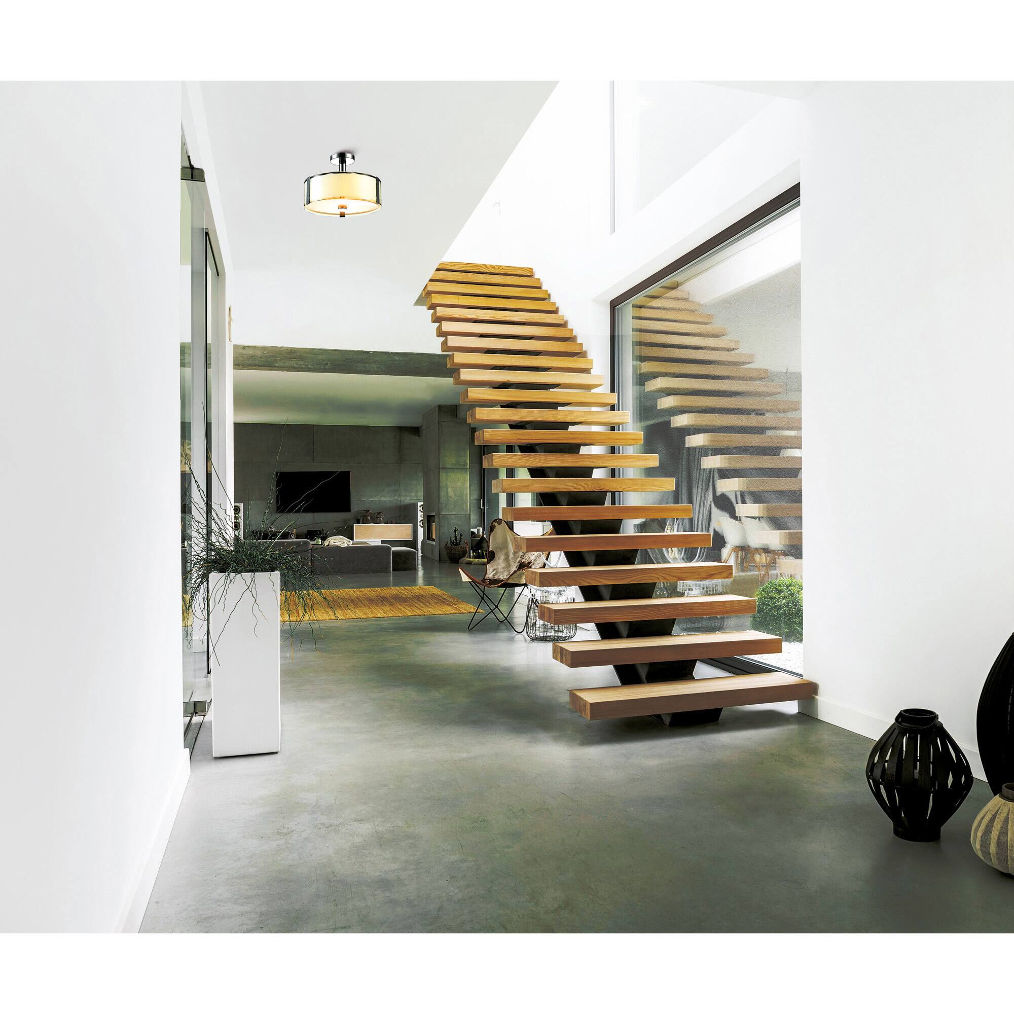 Alt View 3. CWI Lighting - Lucie 4 Light Drum Shade Chandelier With Chrome Finish - Chrome.