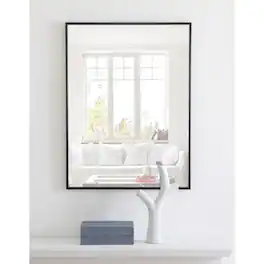 Elegant Decor - Metal frame Rectangle Mirror 24 inch finish - Black