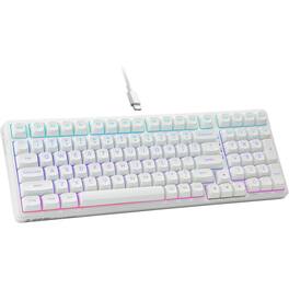 PARKER SLATER - Wired creamy mechanical keyboard with 99 keys, hot-swappable switches, gasket structure, RGB backlight, and design - White