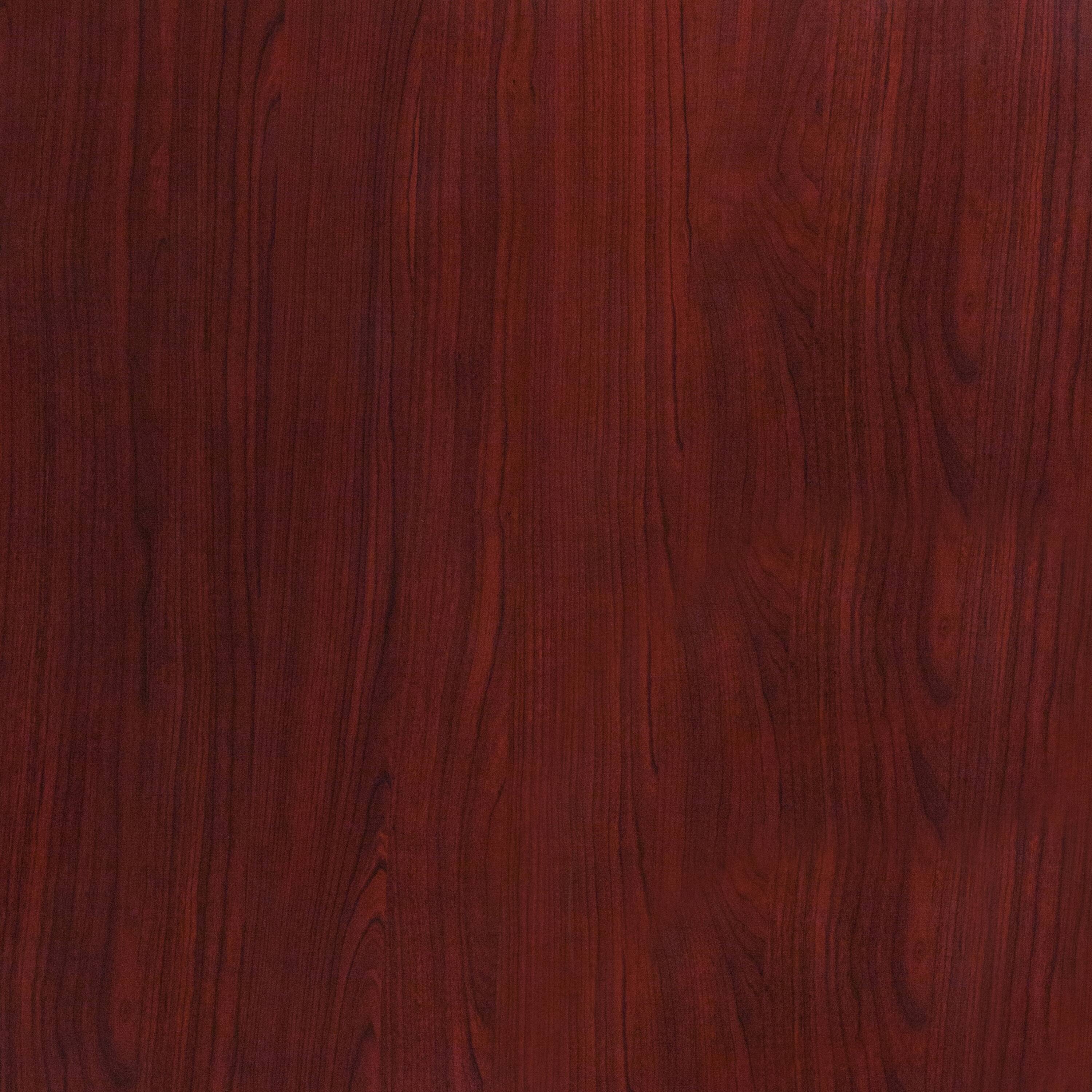 Alt View 2. Emma + Oliver - 36" Square High-Gloss Resin Table Top with 2" Thick Drop-Lip - Mahogany.