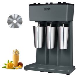 VEVOR - Milkshake Maker, 375W x 3 Electric Milkshake Machine, Triple Heads Drink Mixer Blender Machine, 3-Speed Milkshake Mixer - Gray