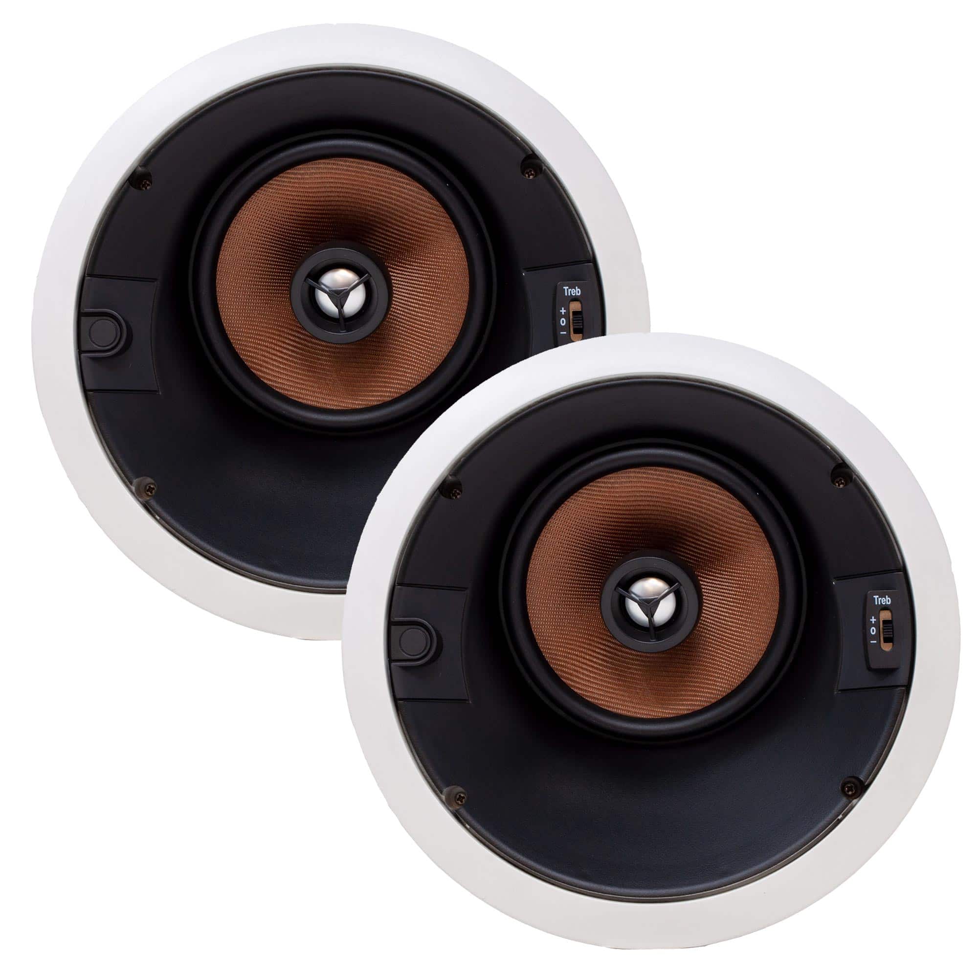 Legrand - HT7655 7000 Series Angled In-Ceiling Speakers (Pair) - Black/Gray