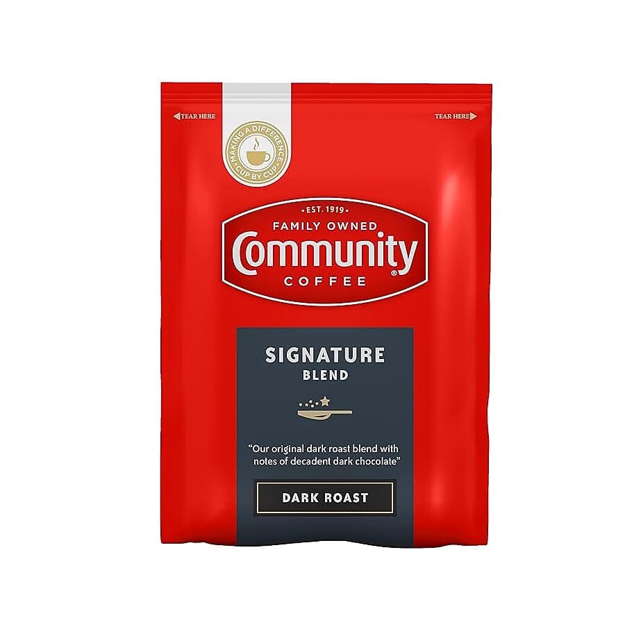 Community Coffee - Coffee Signature Blend Ground Coffee, Dark Roast, 40/Carton (15300)