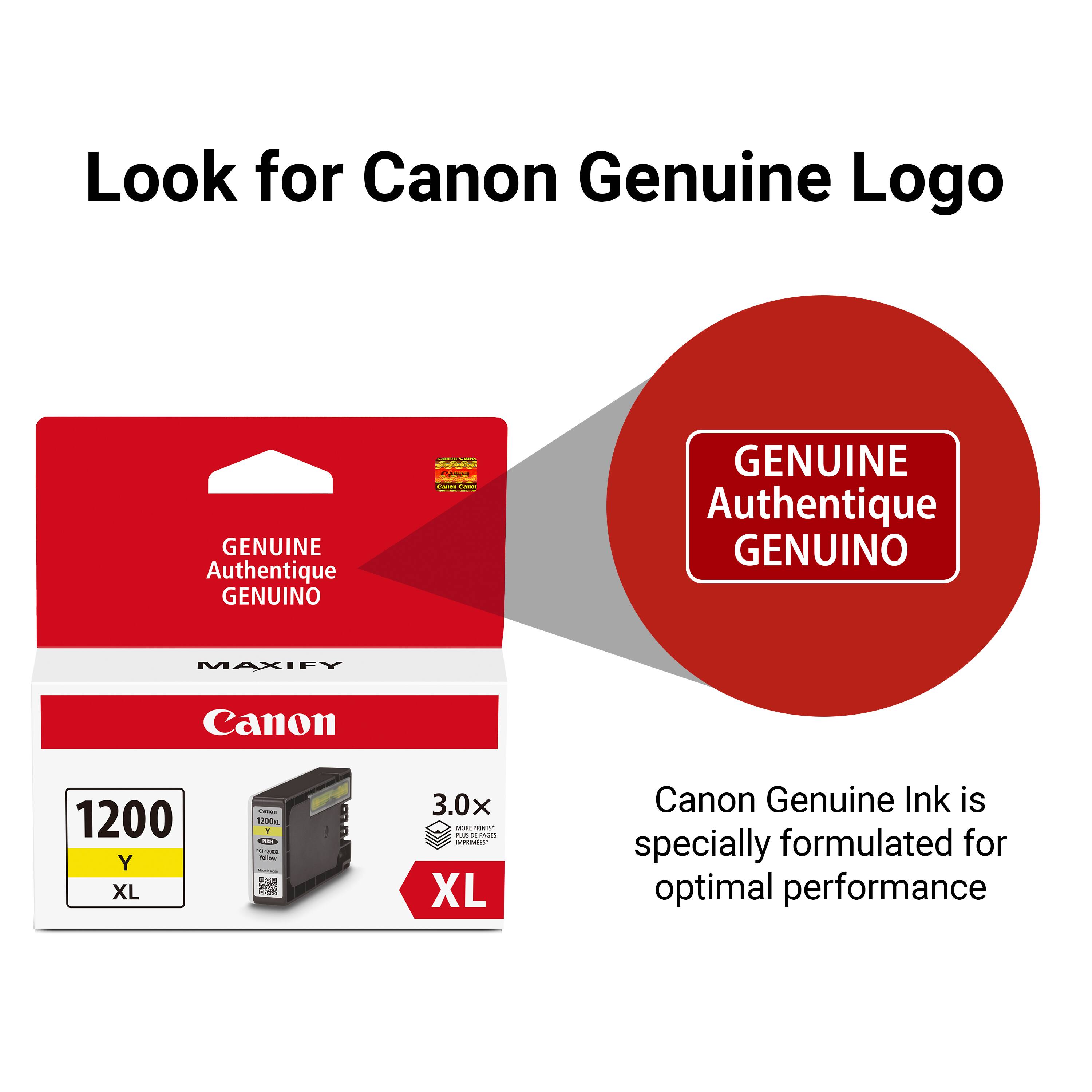 Look for Canon Genuine Logo

GENUINE Authentique GENUINO

Canon Genuine Ink is specially formulated for optimal performance