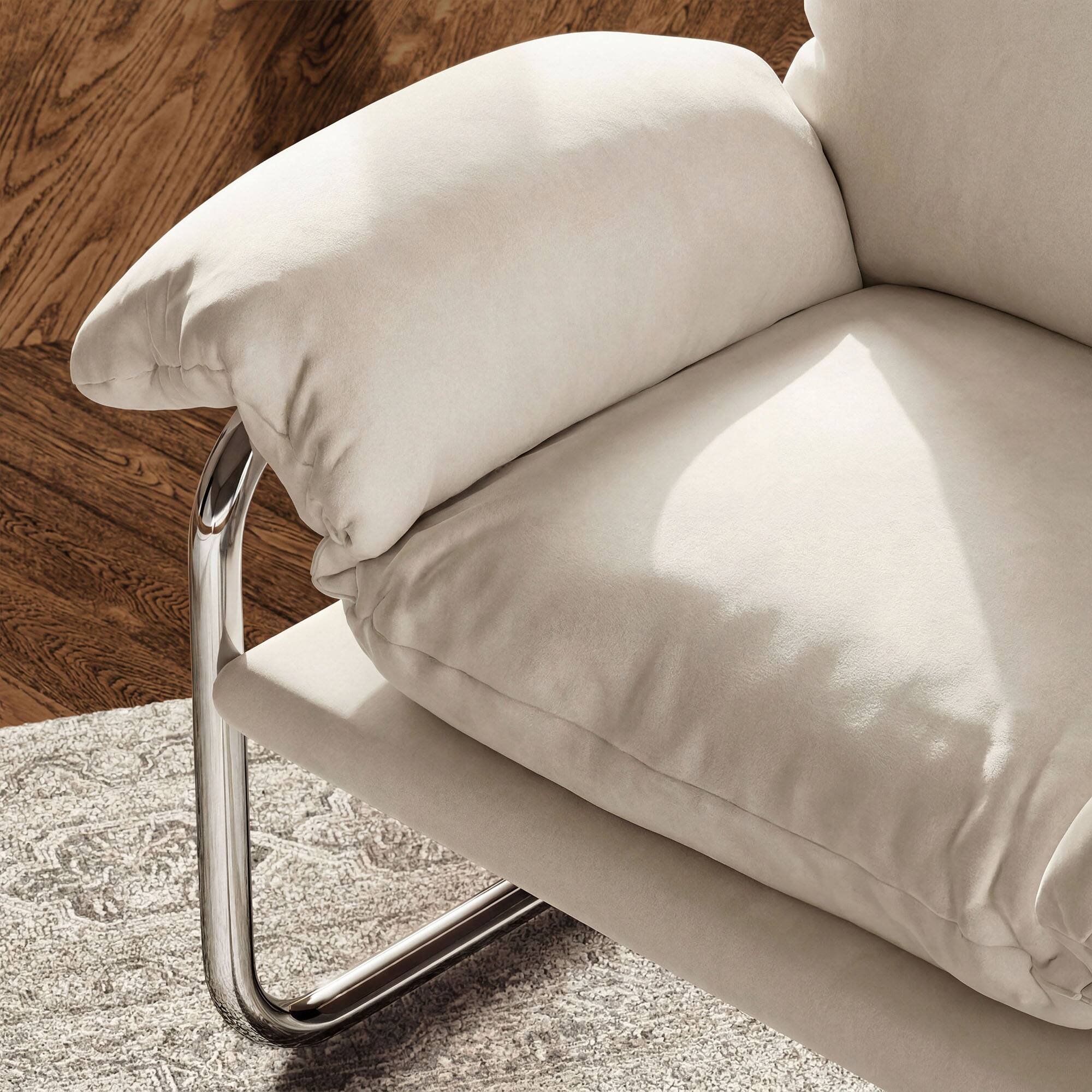 Alt View 1. Modway - Ansel Performance Velvet Accent Chair by Modway - Alabaster.