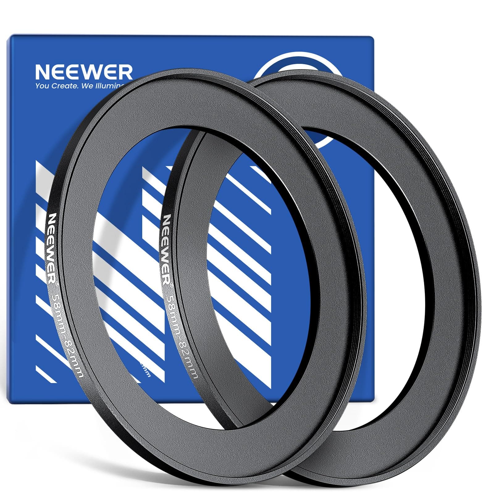 Neewer - 58-82mm Step Up Ring Adapter (2-Pack), Ultra Slim Aluminum, w/ Cleaning Cloth price history on PriceWatchPro