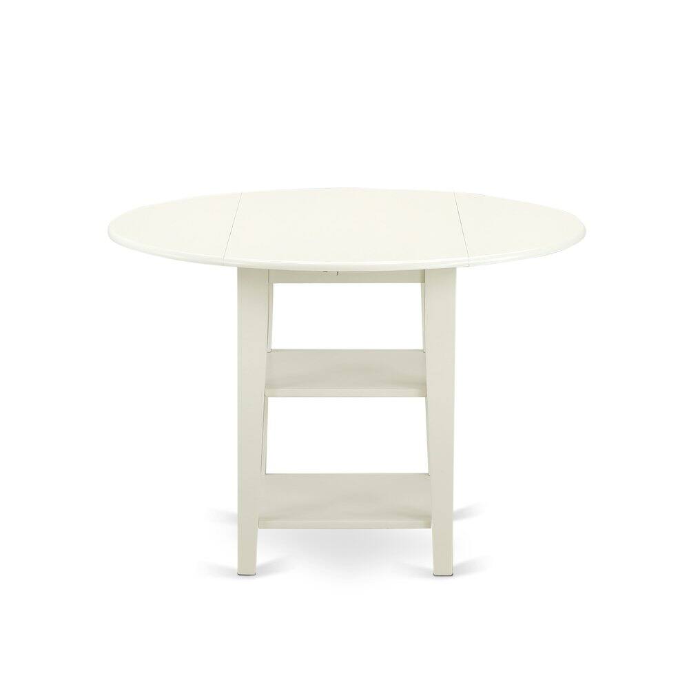 Alt View 8. East West Furniture - 3 Piece Dining Table Set - White.