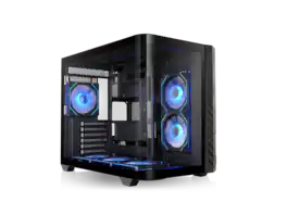 Thermaltake - Vision 330 CR ARGB Mid Tower, Curved TG Panel, 6x120mm ARGB Fans, 360mm Rad, 420mm GPU, Black - Black