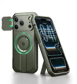 Dexnor - Phone Case for iPhone 17 Pro with Flip Camera Cover, Compatible with MagSafe, Heavy-Duty Rugged Shockproof 6.3 inch - Army Green