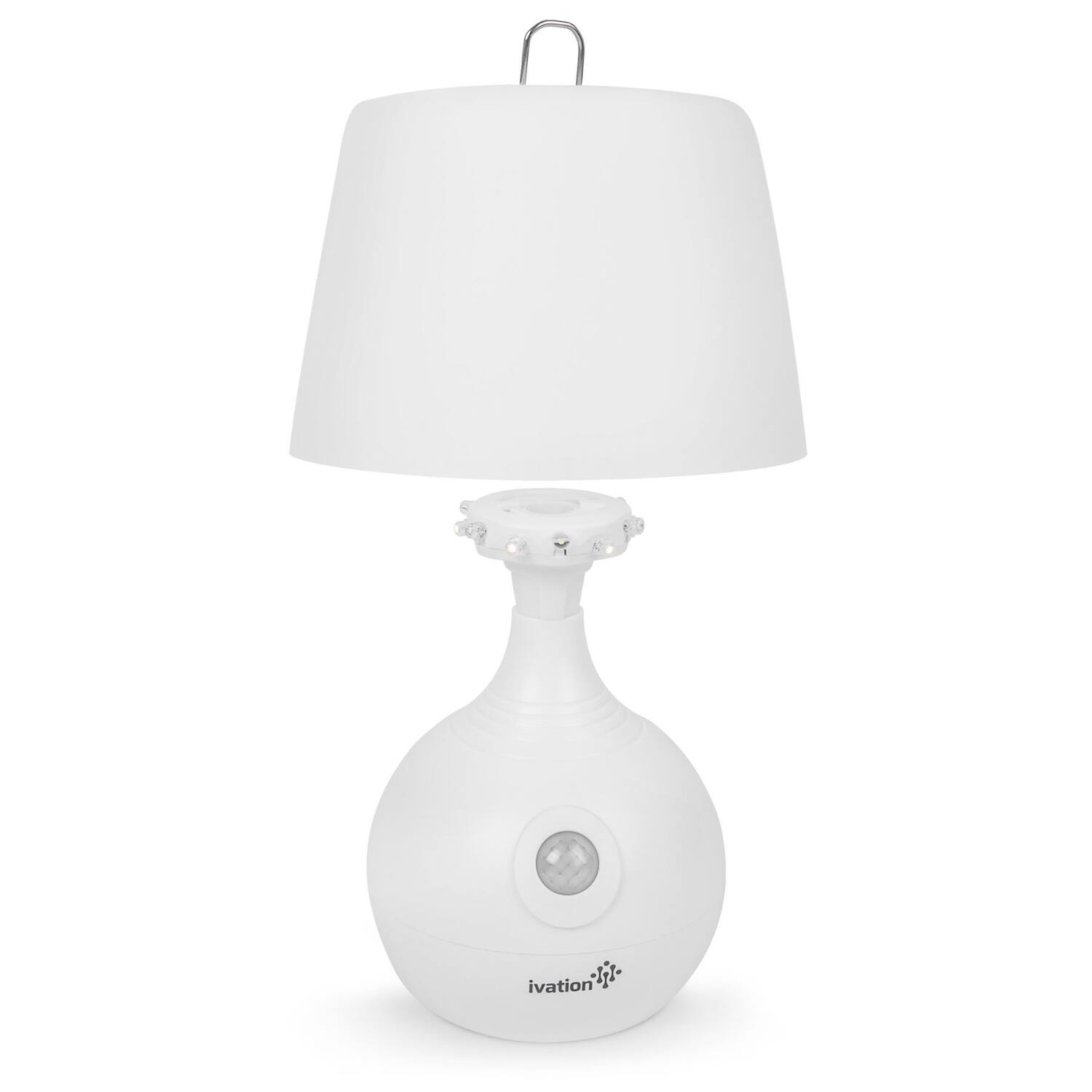 Alt View 5. Ivation - 12-LED Table Lamp, Battery Operated Motion Sensing Table Lamp with Dual Color Range - White.