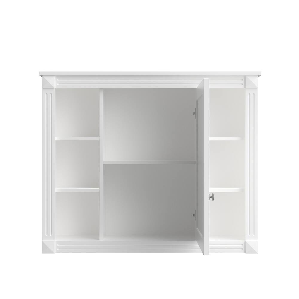 Alt View 10. Loheer - Loheer 36 Inch Bathroom Vanity with Sink and Mirror Cabinet, White Modern Bathroom Vanity with Soft Close Doors - White.