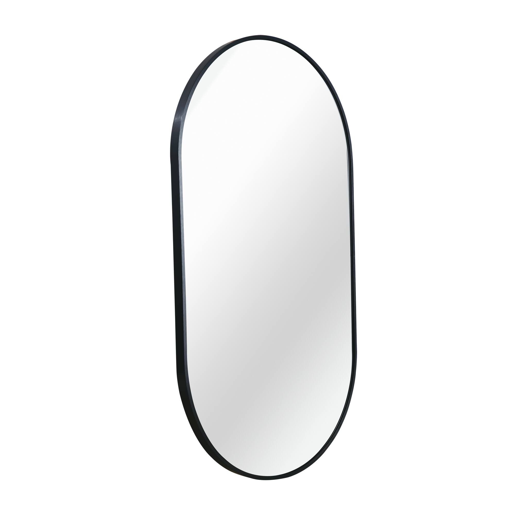 Alt View 6. PAIHOME - 20x28 Inch Capsule Oval Wall Mirror, HD Bathroom mirror, Child-Safe Decorative Mirror for Bedroom Bathroom Entryway - Black.