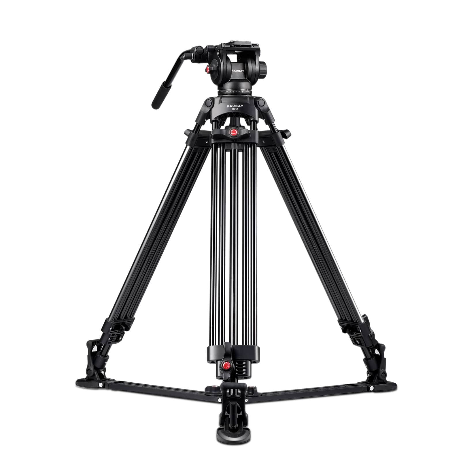 Photos - Tripod RAUBAY - 69" Fluid Head Video Camera  DV-2 Video  System with Ground Spreader Heavy Duty Camera Stand - Black DV