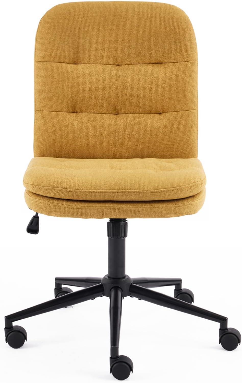 Alt View 8. Winado - Mid Back Armless Rolling Cross Legged Chair Wheels 360° Swivel Adjustable Height for Computer Office Desk Makeup Chair - Ginger Yellow.