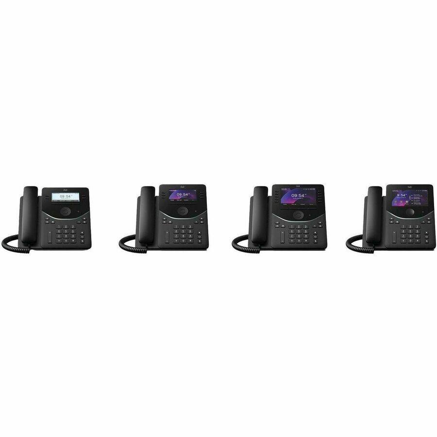 Alt View 1. Cisco Consumer Products - Cisco 9871 IP Phone - Corded - Corded/Cordless - Bluetooth, Wi-Fi - Desktop, Wall Mountable - Carbon Black - VoIP - 5" - Carbon Black.