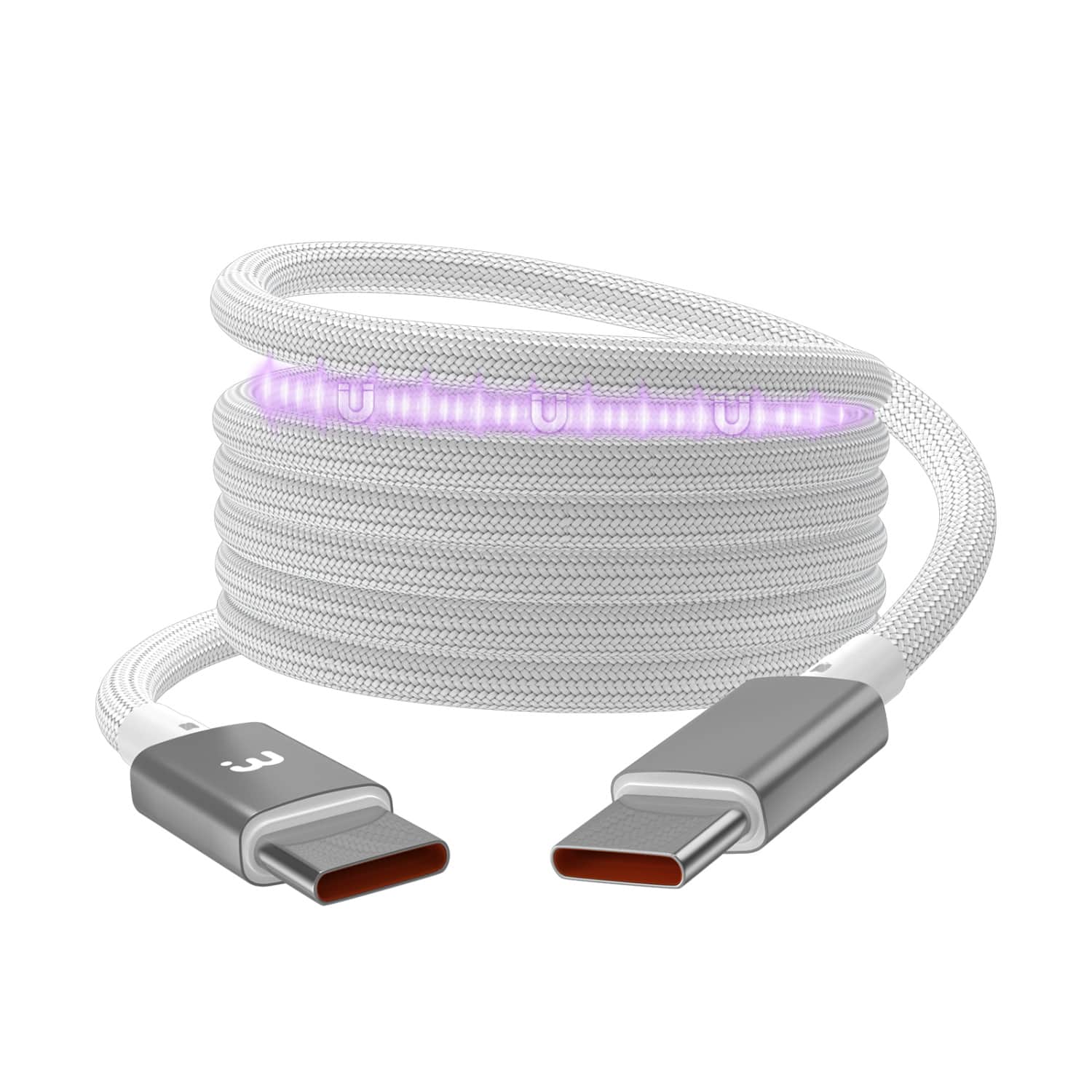 Mybat Pro - MagCoil USB-C to USB-C Braided Magnetic Cable - 6FT - White