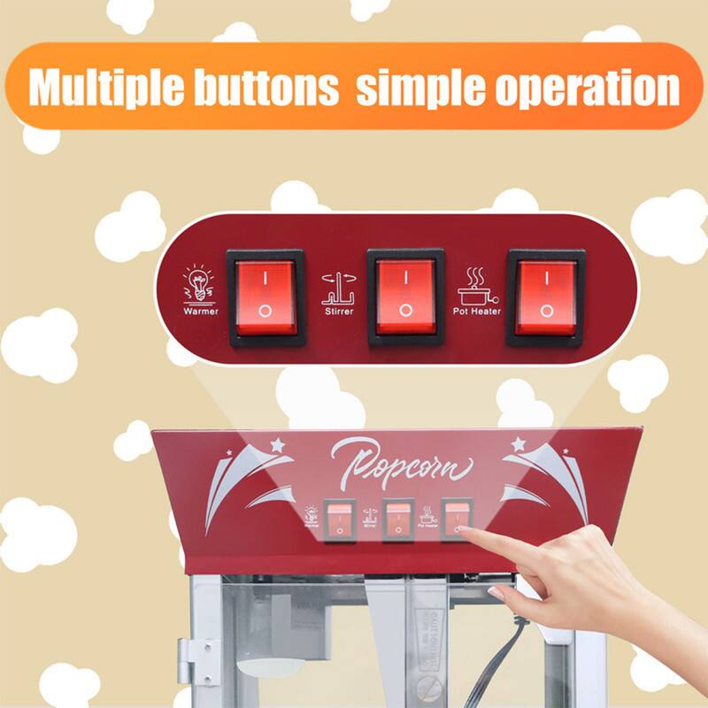 Multiple buttons simple operation

- Warmer
- Stirrer
- Pot Heater
- Popcorn