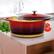 Alt View 8. MegaChef - MegaChef 7 Quarts Oval Enameled Cast Iron Casserole in Red - Red.