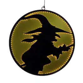 Celebrations - 32 in. LED Infinity Witch Hanging Decor - Orange