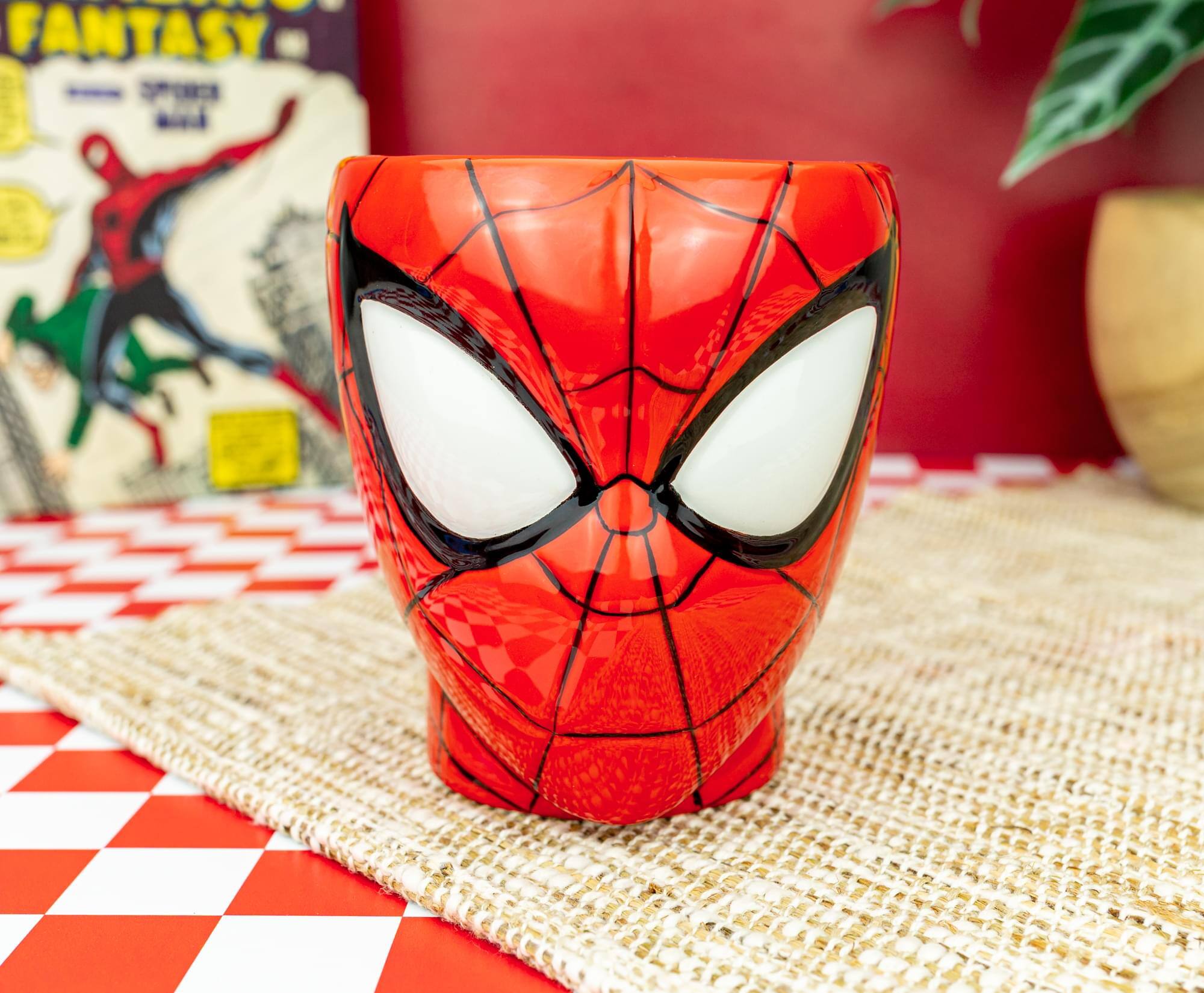 Alt View 3. Silver Buffalo - Marvel Spider-Man Head 3D Sculpted Ceramic Mug With Web Handle | Holds 30 Ounces - Multi-Colored.