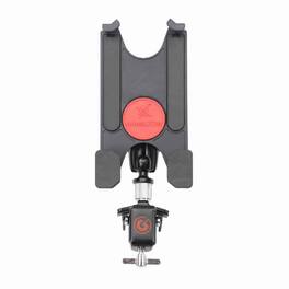 Gibraltar Hardware - Dual Adjust Tablet Bass Drum Hoop Mount, Adjustable Tablet Holder for Drummers, w/ Rubber Padded Clamps - Black
