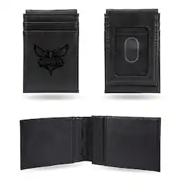 Rico Industries - Charlotte Hornets Black Money Clip Front Pocket Slim Wallet - Multi