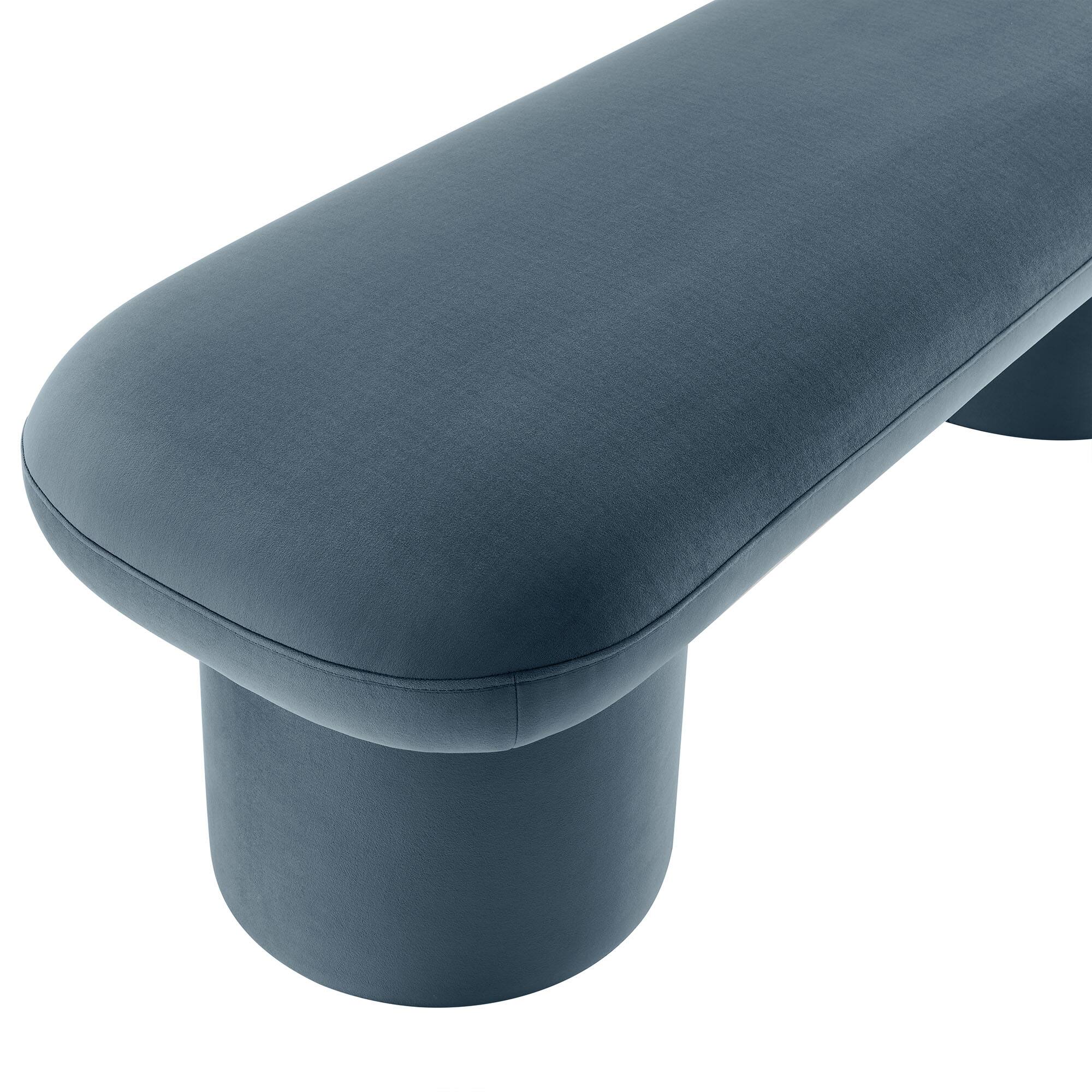 Alt View 3. Modway - Orla Performance Velvet Bench by Modway - Blue.